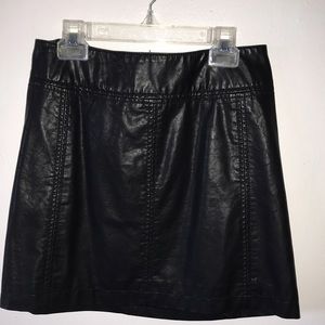 Black leather free people skirt